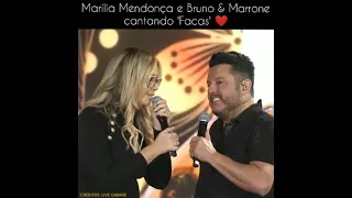 Marília Mendonça Bruno  Marrone cantando (facas)🎶🎶🎶