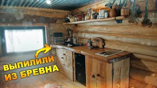 Необычная кухня сделанная своими руками из массива дуба #woodworking #баня #кухня #деревообработка