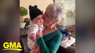 Mom surprises grandma with new grandson and her reaction is heartwarming l GMA