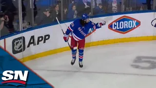 Mika Zibanejad Finishes Beautiful Cross-Ice Give-And-Go With Artemi Panarin