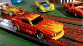 Tyco HP7 vs AFX Drags Special Slowmotion HO Slot Cars