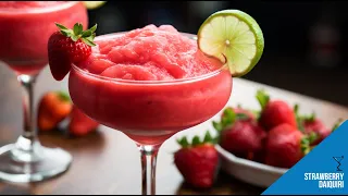 Strawberry Daiquiri Classic & Frozen  - How to make a Strawberry Daiquiri Cocktail Recipe (Popular)