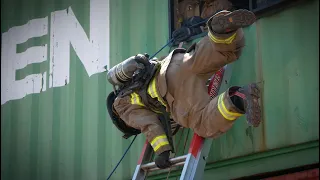 Firefighter Ground Ladder Training | Hook 2 Grab 4 Ladder Firefighter Bailout