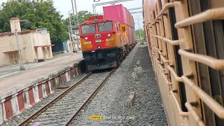 Diesel 49417 WDG4G with Double Stack Container Goods Train | Indian Railways