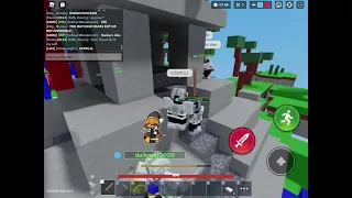 Hacker in 30V30 (Roblox Bedwars)