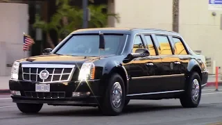 U.S. President Donald Trump's Motorcade & United States Secret Service in Beverly Hills