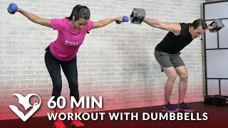 60 Min Workout with Dumbbells - Full Body Workout for Strength - Total Body Workout with Weights