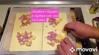 QUADROTTI prosciutto e formaggio di pasta sfoglia @ricettealmarket8812