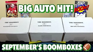 BIG AUTOGRAPH PULL! 🔥😳 Opening September's Elite, Platinum, & Mid-End Football Boomboxes