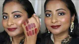 Top 10 Best Wine, Deep Red, Muted Red, Deep Lipsticks | Indian Brown Skin Tone