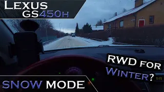 Snow Mode in Lexus GS450h - is RWD car good for winter?