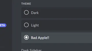 Bad Apple but it's a Discord theme