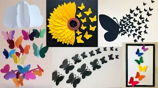 5 EASY DIY Room Decor With Paper Butterflies || How To Make Paper Butterfly Wall Art