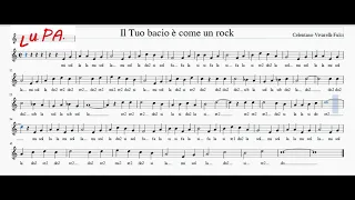 Il tuo bacio è come un rock - Karaoke - Canto - Flauto dolce - Spartito - Note - Instrumental