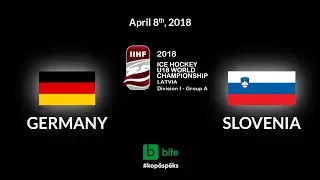 Germany - Slovenia, Ice Hockey U18 World Championship, 2018