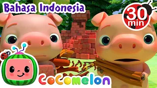 Cerita Tiga Babi Kecil | CoComelon Bahasa Indonesia - Lagu Anak Anak | Lagu Klasik | Nursery Rhymes