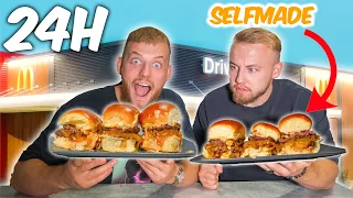 24H NUR selbst-gemachtes FASTFOOD essen