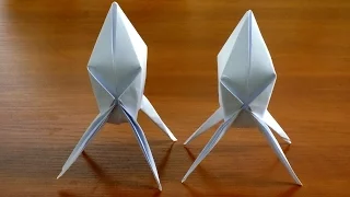 Объемная оригами ракета из бумаги своими руками - Origami rocket