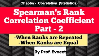 Rank Correlation repeated ranks | Repeated Rank correlation | Equal Rank correlation coefficient