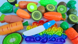 Satisfying Video 😘 Cutting Fruits and Vegetables, Kiwi Carrot | Plastic & Squishy ASMR Pop it #1040