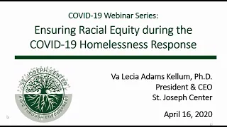 COVID-19 Webinar Series: Ensuring Racial Equity During the COVID-19 Homelessness Response