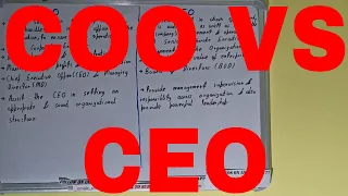 Difference between coo and ceo