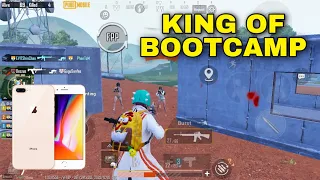 Really King of BOOTCAMP😈 iPhone 8 Plus PUBG Mobile | 4 Finger + Full Gyro!!