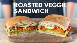 How To Make ROASTED VEGGIE SANDWICH (the Most DELICIOUS VEGETARIAN SANDWICH)