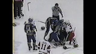 Rob Ray vs Terry Carkner and Sabres vs Red Wings scrum - Mar 6, 1994