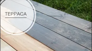 Деревянная терраса из строганой доски для дома по проекту А-фрейм своими руками