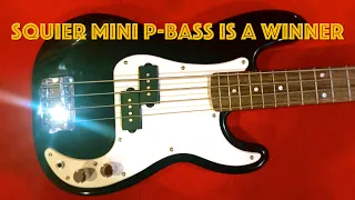 STOCK Squier Mini Precision Bass Wins! This is a Mini Monster.