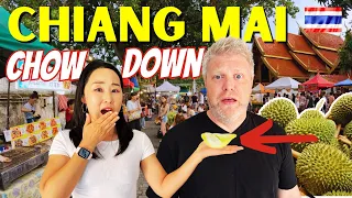 Eating DURIAN On A WILD Chiang Mai Street Food Tour!🇹🇭(We're SHOCKED!)