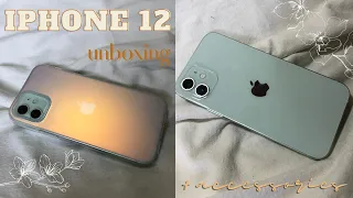🍏 iPhone 12 [ Green ] 2022 Unboxing + cases, accessories, and camera test