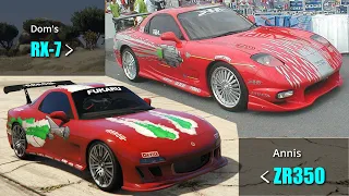 GTA V Online LS Tuner DLC cars vs Real life Cars & New F&F Builds