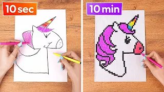 COOL ART TRICKS AND DRAWING HACKS || Easy And Cool COLOR Challenge by 123 GO! SCHOOL