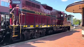 New Hope & Ivyland Railroad Train Arriving at Station
