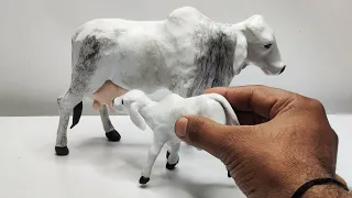 🔥Amazing sculpture: Learn how to make a cow and calf out of clay