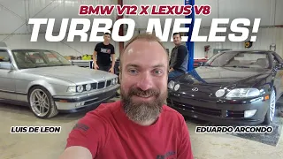 Battle of the TURBOS #1: Luís de Leon's BMW 750 V12 vs Arcondo's Lexus SC V8! +SUPRA #TUDOKIDA