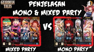 Penjelasan Tentang Mono Party & Mixed Party  | Tips Guardian Tales Indonesia