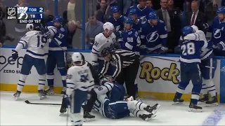 Rough stuff from the Tampa Bay lighting vs Toronto Maple Leafs game