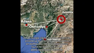 Google alert failed to warn people of Turkey earthquake