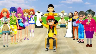 Scary Teacher 3D vs Squid Game Choose One Outfit Squid Game Doll Nice or Error 5 Times Challenge