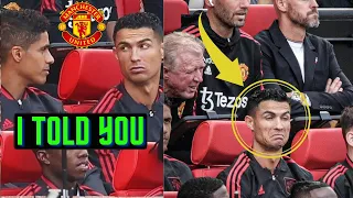 Ronaldo's reaction to Brighton goals against Manchester United as Varane  agrees with him on bench