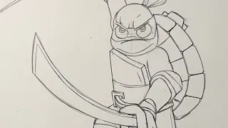How To Draw LEONARDO From “Teenage Mutant Ninja Turtles: Mutant Mayhem”