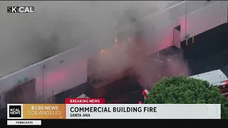 SkyCAL over commercial building fire in Santa Ana