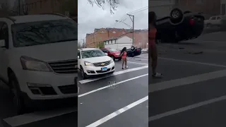 Woman flips her SUV after hit & run gas station argument