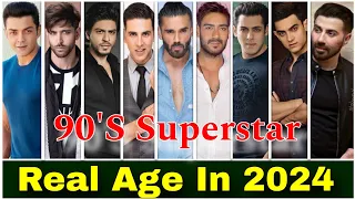 90's Superstars Real Age In 2024 | Ajay, Akshay, Salman, Shahrukh, Hrithik, Sunny, Bobby, Aamir |