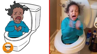 [NEW] Funny Baby Stuck Skibidi Toilet and Everything - Drawing Memes || Just Funniest