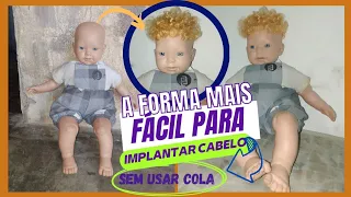 como fazer implante de cabelo em boneca sem usar cola