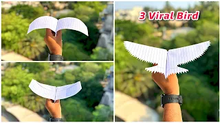 top 3 flying paper bird, most viral bird, best 3 flying bird plane, make 3 flying notebook bird toy